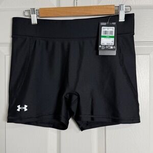 Under Armour Spandex Shorts Womens Large Black HeatGear Compression Team Shorty